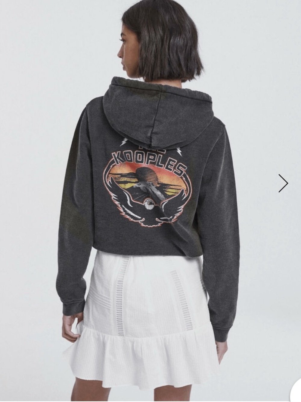 The kooples black wash eagle mountain pullover hoodie sweatshirt 1 S